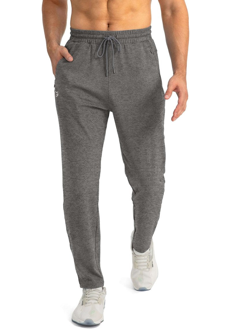 G Gradual Men's Sweatpants with Zipper Pockets Tapered Joggers for Men Athletic Pants for Workout, Jogging, Running (Heathered Brown Light, 3X-Large)