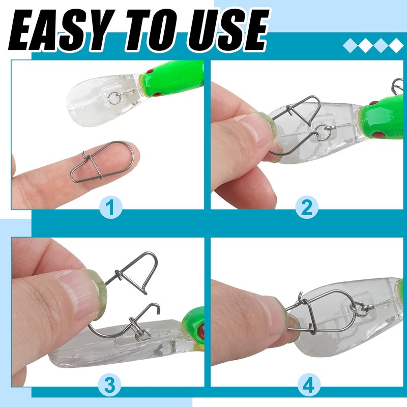 Crankbait Snaps Fishing Snap Clips Kit,210pcs Duo Lock Snaps Swivel Quick Change Power Fishing Clips Fast Snaps Fishing Speed Clips Lure Connector Saltwater Freshwater