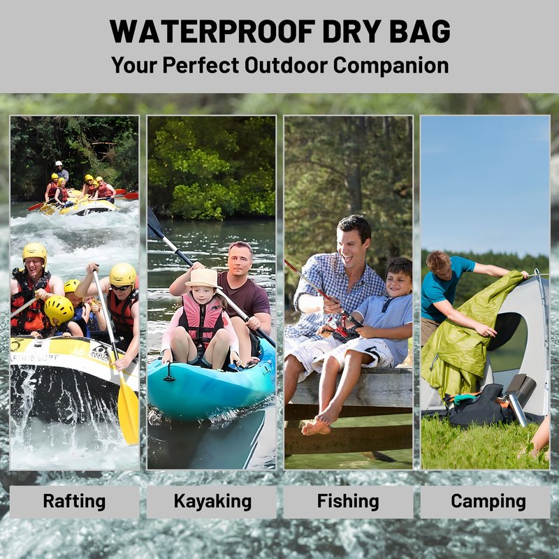 Cliduli Waterproof Dry Bag,Roll Top Black Small Waterproof Backpack 2L/5L/10L/20L/30L/40L Floating Lightweight Bags for Kayaking, Boating, Fishing, Swimming Camping with Waterproof Phone Case