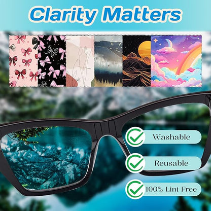 6 PCS Glasses Cleaning Cloth Eyeglass Lens Cleaning Cloth Eyeglasses Wipes