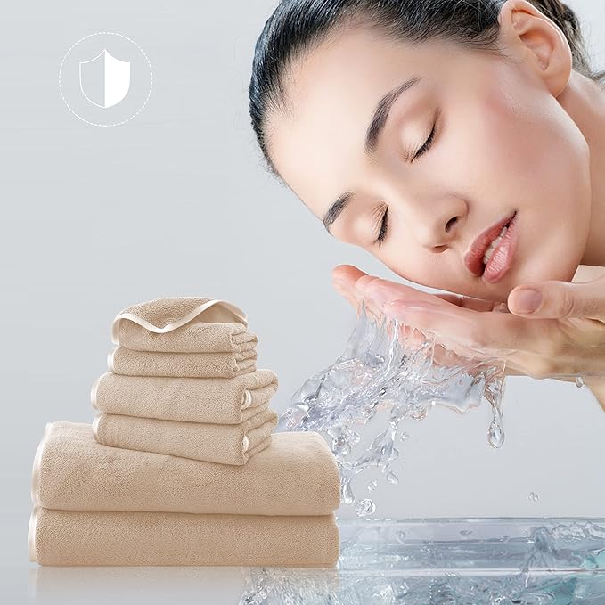 TENSTARS Luxury Silk Hemming Towel Set
