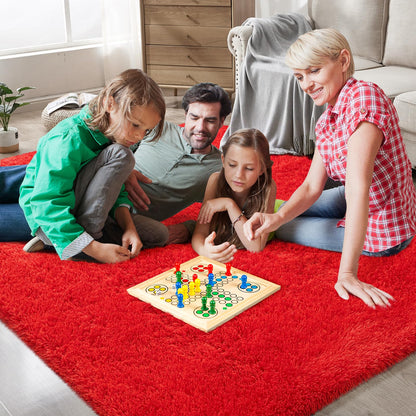 Red Shag Area Rugs for Bedroom Living Room,Ultra Soft Fluffy Christmas Area Rugs 8x10 for Dorm,Indoor Carpet Plush Rugs for Living Room Home Decor (Red, 8x10 Feet)