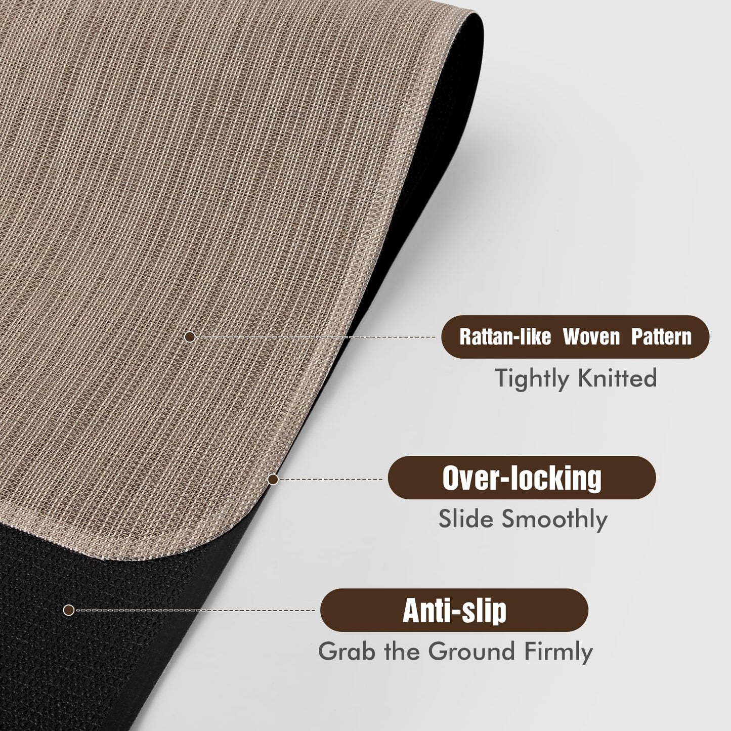 Blvornl Office Chair Mat for Hardwood Floor, 36" x 48" Desk Chair Mat for Hard Wood and Tile Floor, Large Anti-Slip Hard Floor Protector Rolling Chair Mat, PVC Mat Desk Rug for Office Home, Dark Brown