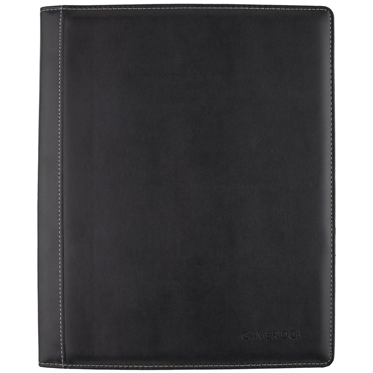 Cambridge Limited Business Notebook, 8-1/2" x 11", 50 Sheets, NoteTaker Portfolio and Refillable Notebook with 5" x 8" Notepad and Business Card Pocket, Zipper Mesh Pocket, Black (06126)