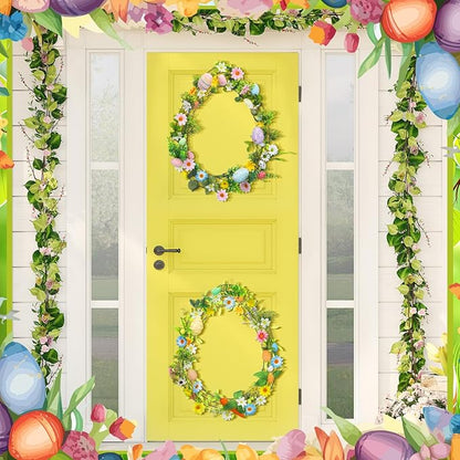 6 Pcs 12-16 inch Wreath Metal Frame Form Floral Garden Wire Wreath Form for DIY Craft Project Indoor Outdoor Holiday Hanging Decor(Egg)