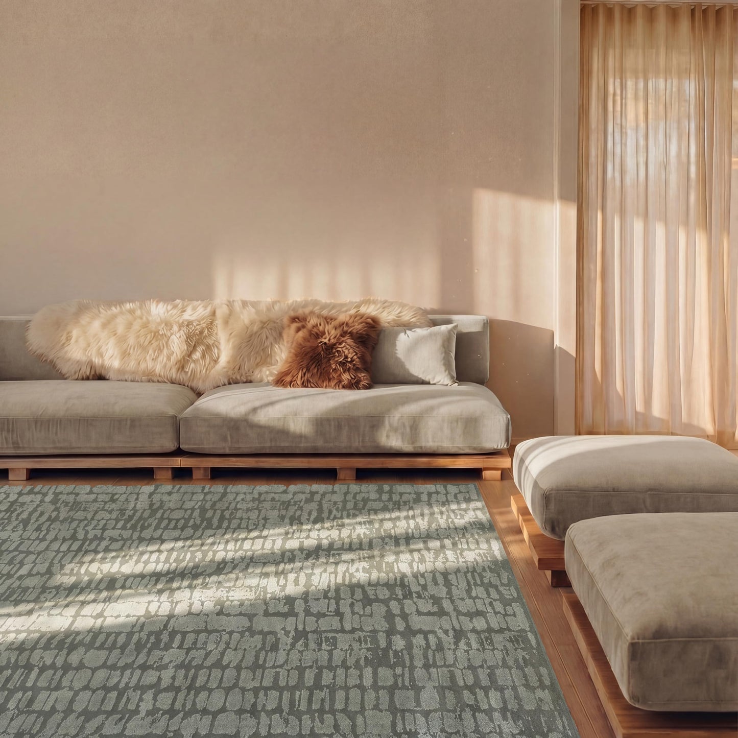 Revival Rugs Reverb 8'x10' Area Rugs for Living Room Bedroom Dining Room - Washable, Oeko-TEX Certified, Modern, Green