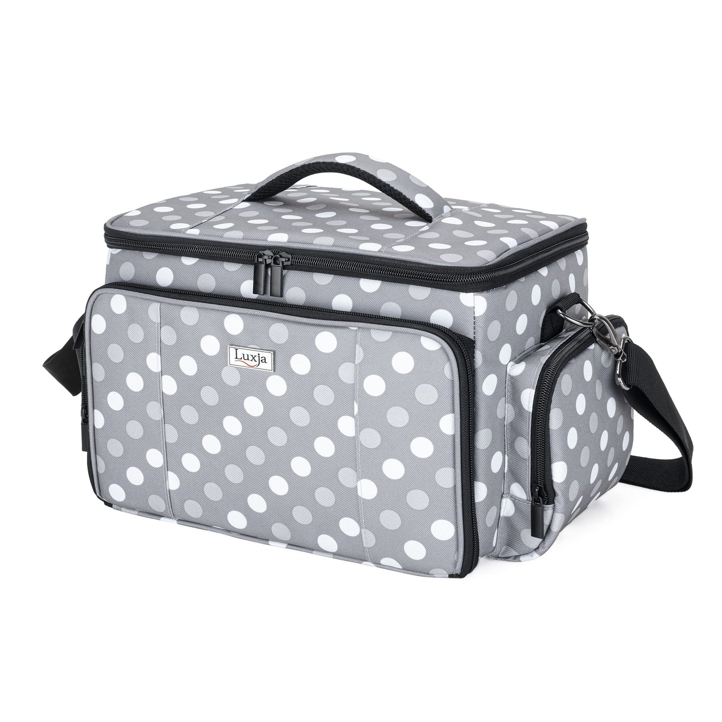 Luxja High Capacity Sewing Accessories Organizer (Bag ONLY), Sewing Supplies Organizer with Shoulder Strap (Patent Design), Polka Dots