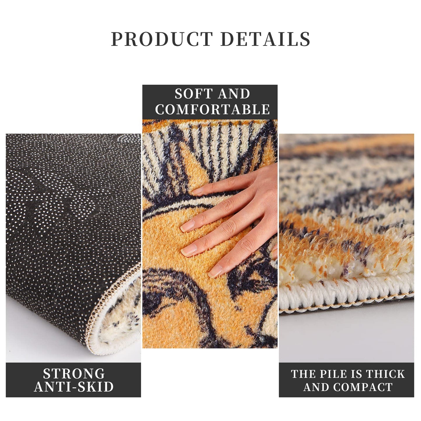 Creative semi-Circular Area Carpet Anti-Slip Super Absorbent Carpet,sun and moon mat,Shaggy Throw Rug for Living Room Bedroom Bathroom Home Decor