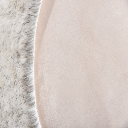 ORINOVA Grey and White Plush Shag Washable Rugs for Bedroom Faux Sheepskin Fur Furry Carpet for Living Room 2x6 Nursery Rug Runner