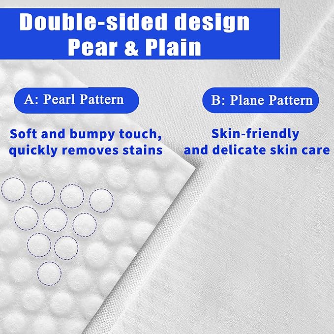 400 Count Disposable Face Towel, Dual-Textured Clean Wipes – Dry/Wet Use