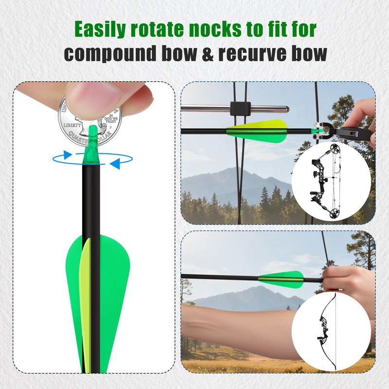 NorthSpoor 14 Pack 30" Archery Carbon Arrows,Practice Hunting Arrow with Removable Tips Shaft Spine 500 Suitable for Recurve Bows