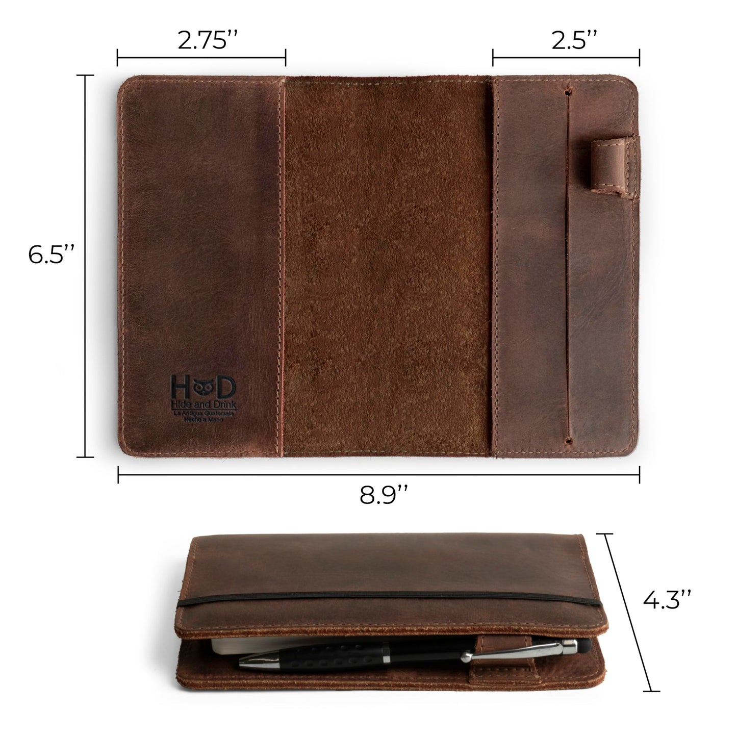 Leather A6 Notebook Cover for Leuchtturm 3.6 x 5.9 in, Refillable Mini Planner Case, Travel Journal Covers for Men, Also for Moleskine & Hobonichi, Travelers Pocket Portfolio Binder, Small Book Holder