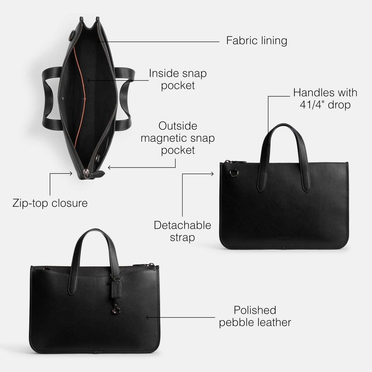 Isaac Briefcase in Pebble Leather