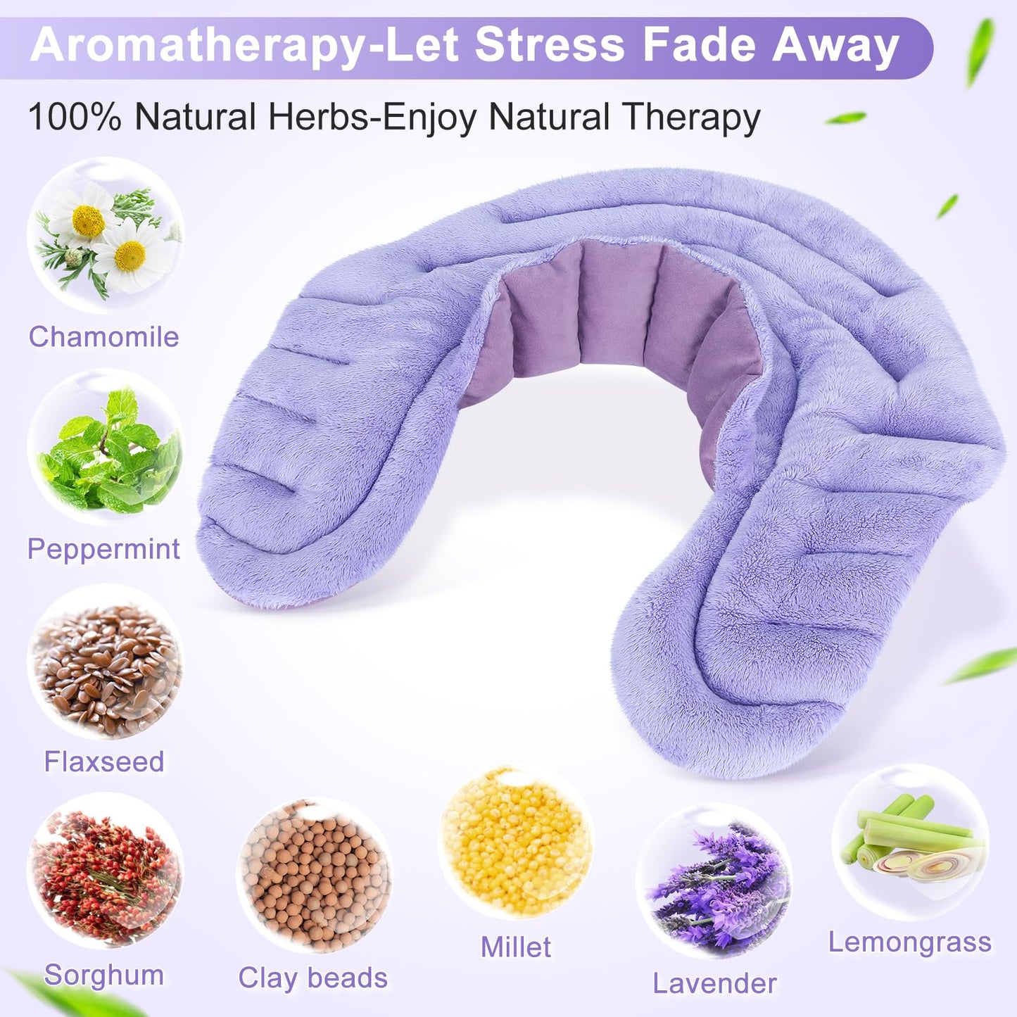 SuzziPad Microwave Heating Pad for Neck and Shoulders, Weighted Shoulder Wrap to Reduce Discomfort, Heated Wraps with Herbal Aromatherapy, Moist Heat Warmer Hot & Cold Compress