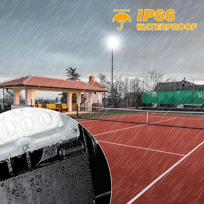 Juyace 240W Led Flood Light Dusk to Dawn Outdoor Lighting 5000K IP65 for Commercial Building Parking lot Farm Yard Exterior Area