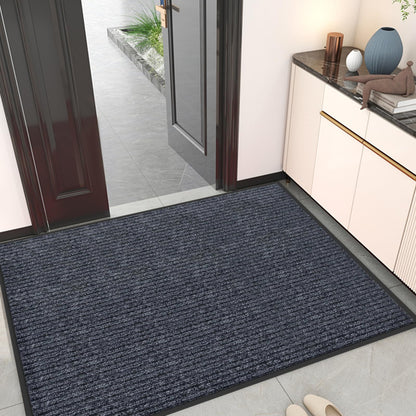 Kuyal Front Door Mat, 3'x5' Indoor Outdoor Entrance Mat, Commercial Floor Mats Inside Outside Entrance, Heavy Duty Durable Welcome Mats, Rubber Backing Non Slip Outdoor Mats for Entryway,Dark Gray