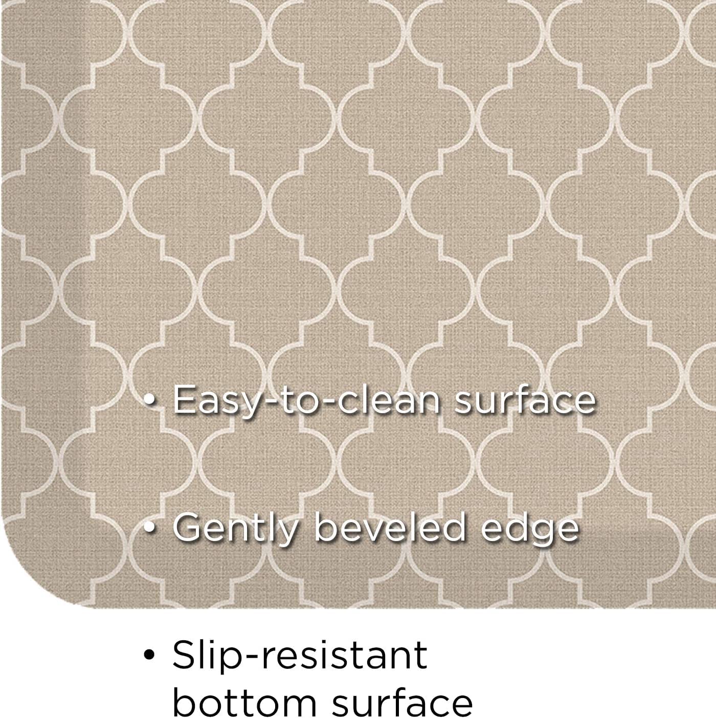 GelPro Elite Premier Anti-Fatigue Kitchen Comfort Floor Mat, 20x36,Trellis Khaki Stain Resistant Surface with Therapeutic Gel and Energy-Return Foam for Health & Wellness