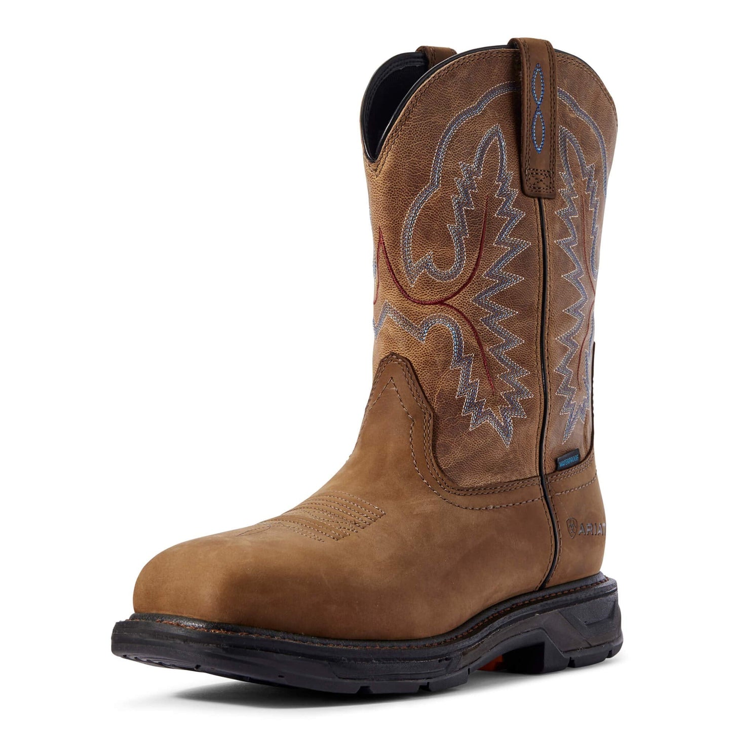 ARIAT Mens WorkHog XT Wide Square Toe Waterproof Work Boot Distressed Brown/Bravo Brown 10