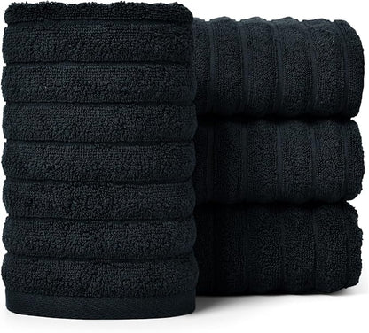Jacquotha 4-Pack Bathroom Hand Towels Ribbed – Guest Room & Spa Premium Cotton