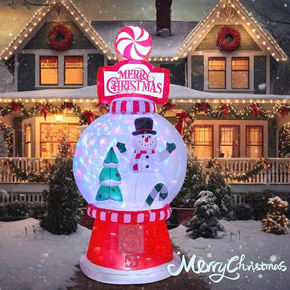Vigdur 8 Ft Christmas Inflatables Outdoor Decorations, Blow up Inflatable Gashapon Machine with LED Lights for Indoor Outdoor Garden Yard Patio Lawn Xmas Holiday Party Roof Décor