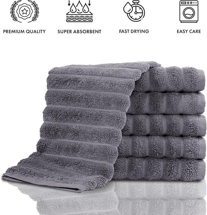 Classic Turkish Towels CTT Luxurious 100% Turkish Cotton Washcloths 6 Pack