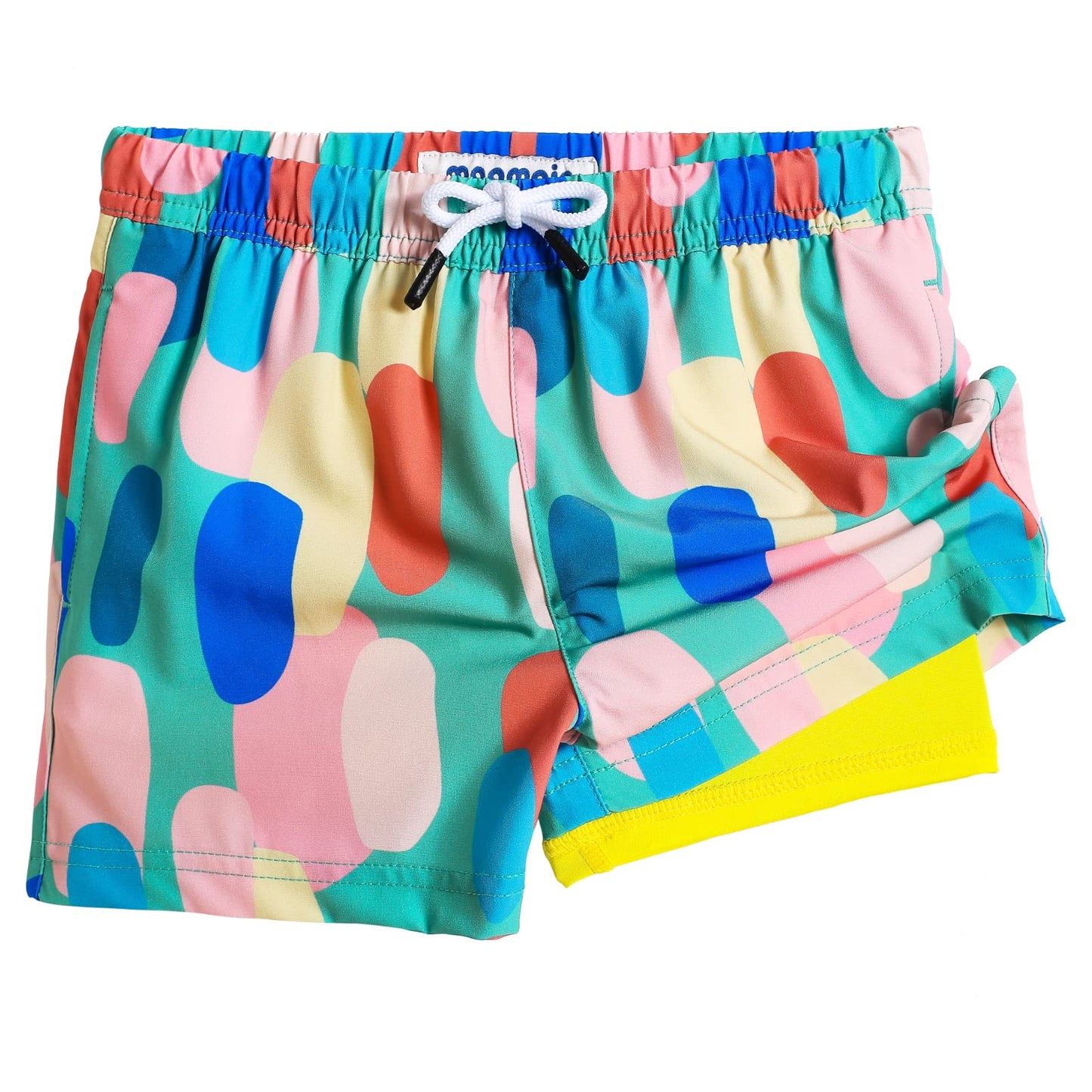 maamgic Boys Swim Trunks with Compression Liner Toddler Stretch Swim Shorts Quick Dry Swimming Trunks Boxer Brief 2 in 1 Beach Shorts Army Green 10/12
