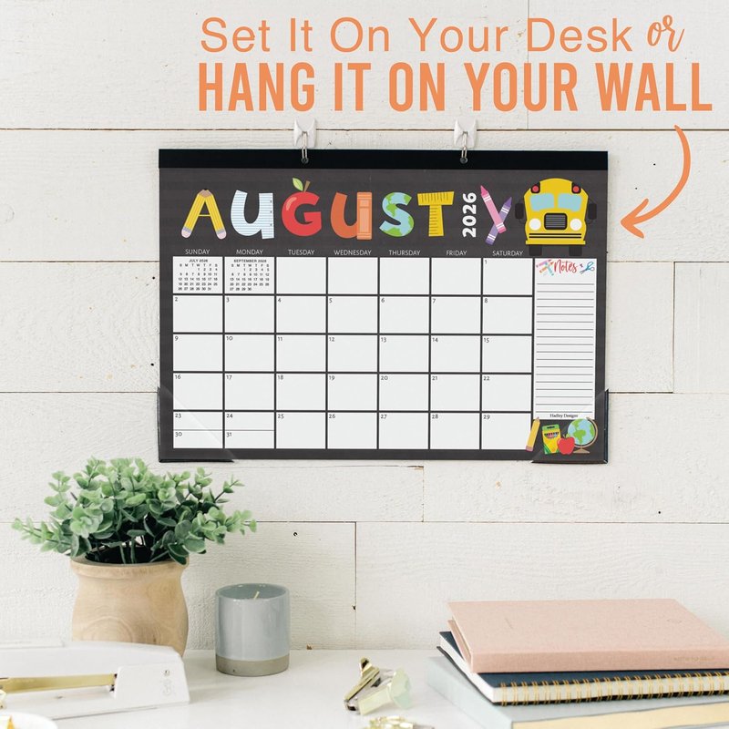 Large Teacher Desk Calendar 2026-2027 - 18-Month Desktop Calendar for Home, Office & Classroom | Cute Teacher Gifts