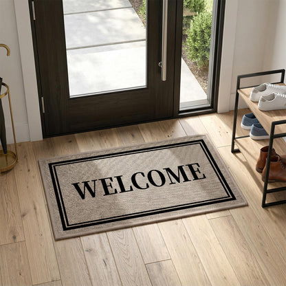 Artoid Mode Welcome Washable Doormat, Seasonal Decor Non Slip Low-Profile Absorbent Natural Rubber Back Door Mat 17x29 Inch