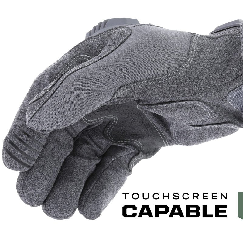 Mechanix Wear: M-Pact Tactical Gloves with Secure Fit, Touchscreen Capable Safety Gloves for Men, Work Gloves with Impact Protection and Vibration Absorption (Grey, Small)