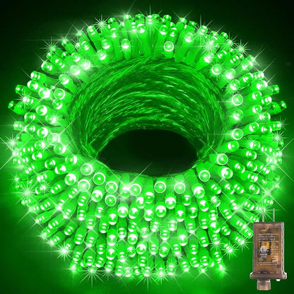 KNONEW 403ft 1000 LED Christmas String Lights Outdoor 8 Modes & Timer Fairy Light Plug in Waterproof LED Fairy Lights for Xmas Yard Tree Wedding Party Holiday Decorations (Green)