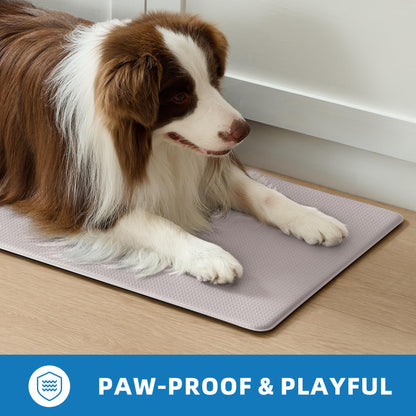 StepAura Kitchen Mats for Floor 2 Piece - 17"x29"+17"x59" Anti Fatigue Mats for Kitchen Floor - Non Slip Cushioned Rugs for Standing - Ivory