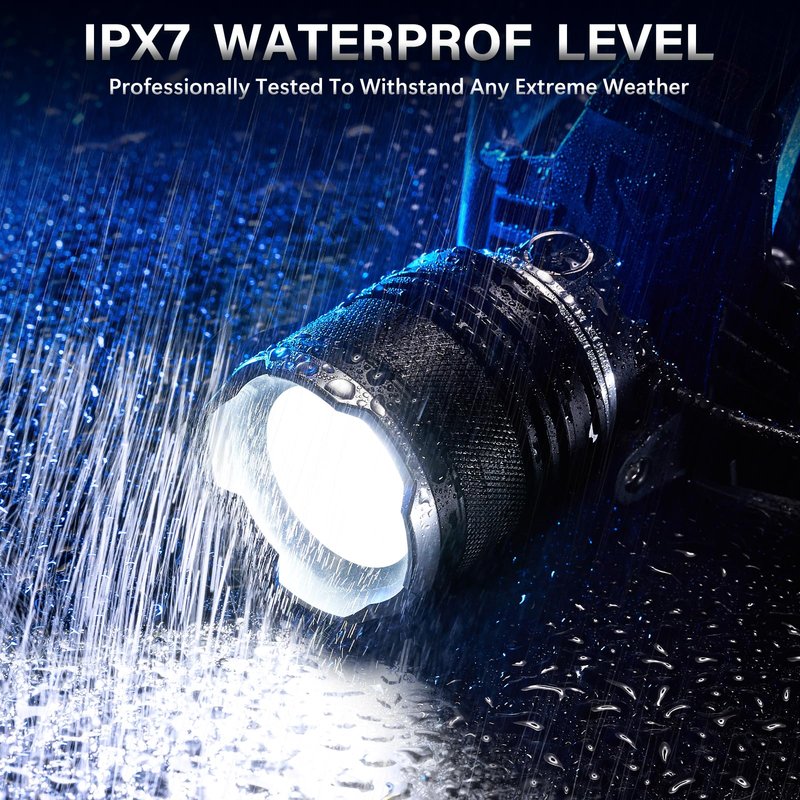 AKNEAR LED Rechargeable Headlamp 99000 High Lumens, 95 Hours Endurance Head Lamp with Zoomable & 12 Modes & IPX7 Waterproof & 125° Adjustable, Super Bright Head Light for Outdoor, Camping, Hard Hat