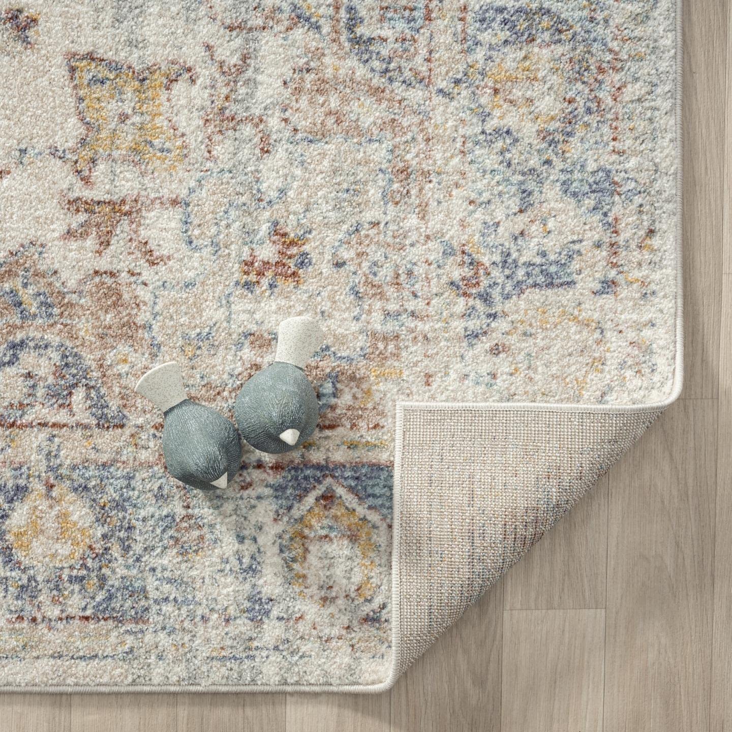 LUXE WEAVERS Floral Pattern Farmhouse Area Rug, 5X7, Cream