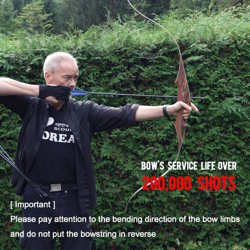 Royal X8 Traditional Wooden Hunting Bow - 60-Inch Handmade Longbow Kit for Adults | Right-Handed