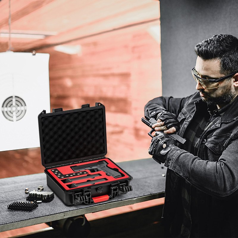 Kinghardcase Hard Gun Case Handguns for Glock Case Waterproof Pistol Case With Foam TSA Approved handgun case for GLOCK G17/G19/G43/G20/G21/G22/G23/G31/G32/G37/G38/G45 Pistol Accessories
