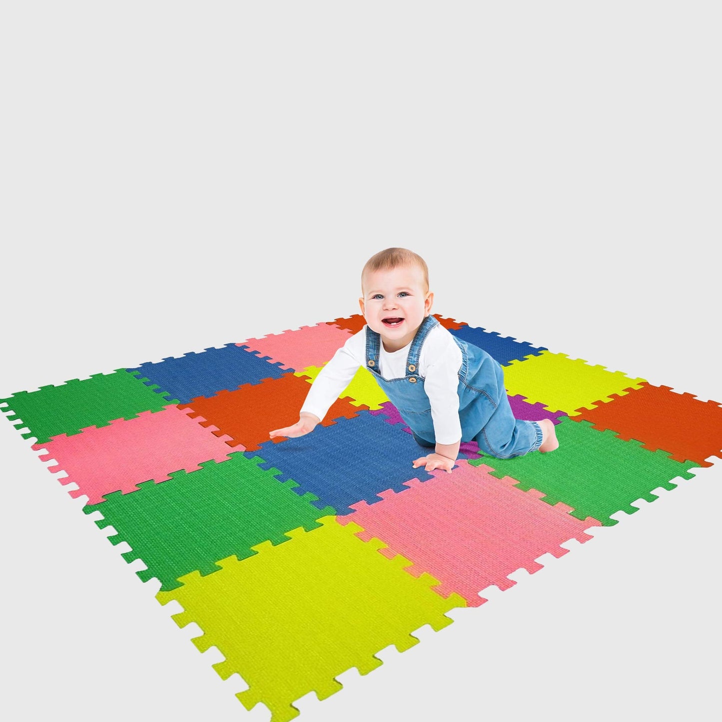 Kids Playmat Baby Foam Play-Mat - 16 X-Large Eva Soft Tile, Toddler Infant Safe - Ideal Gift Play Area Child Room, Interlocking Puzzle Multi Color Flooring Exercise Yoga Pilates Game Yard