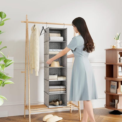 6-Shelf Hanging Storage Closet Organizer, Linen Rv Storage and Organization