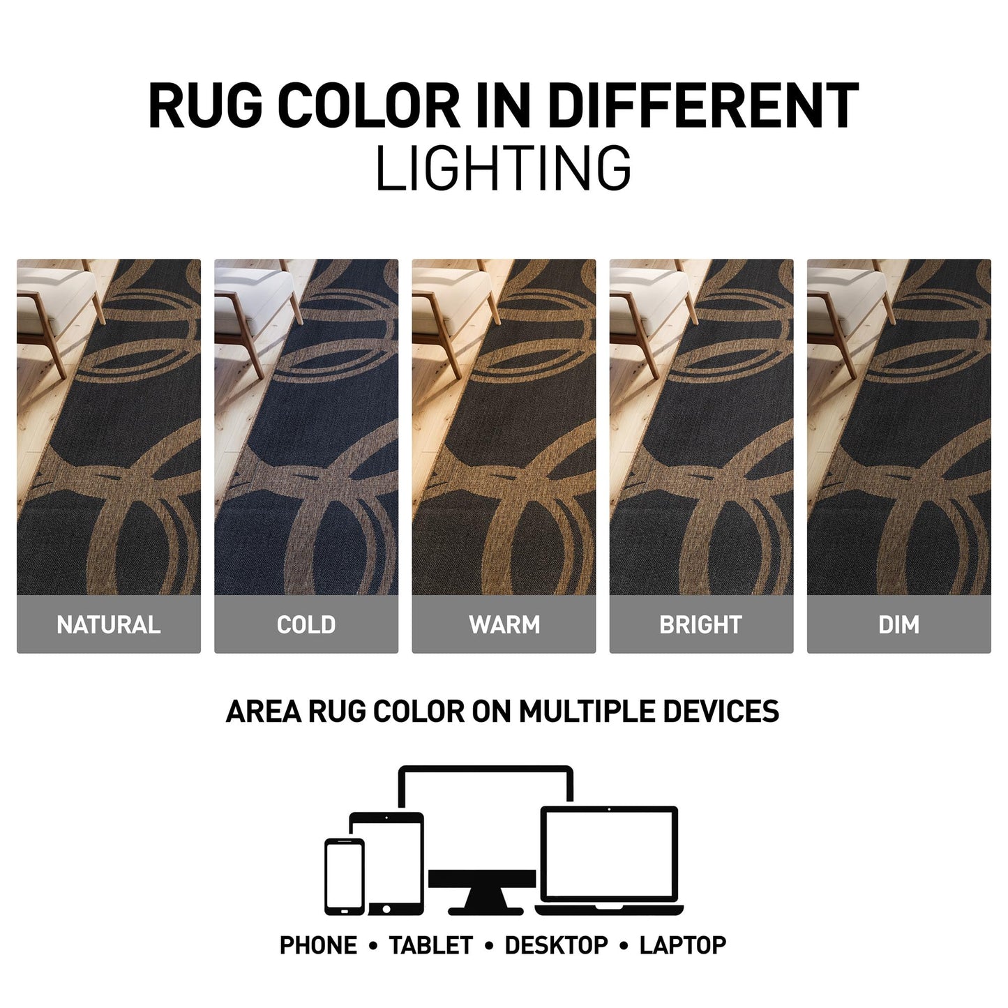 Rugshop Abstract Indoor Outdoor Flat Woven Area Rug,Natural Jute-Style,Easy-Care Patio Rug for Backyard Porch Deck Balcony, 7'10" x 10' Dark Gray/Natural