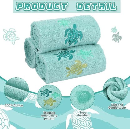3 Pack Sea Turtle Coastal Hand Towels