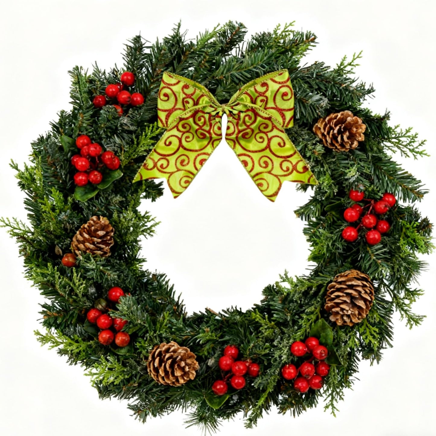 Meseey 12 Pcs Red & Green Christmas Bows 6 Inch Pre-Made Ribbon Bows for Tree, Wreath, Gift Wrapping, Crafts, Stairs & Outdoor Holiday Decor