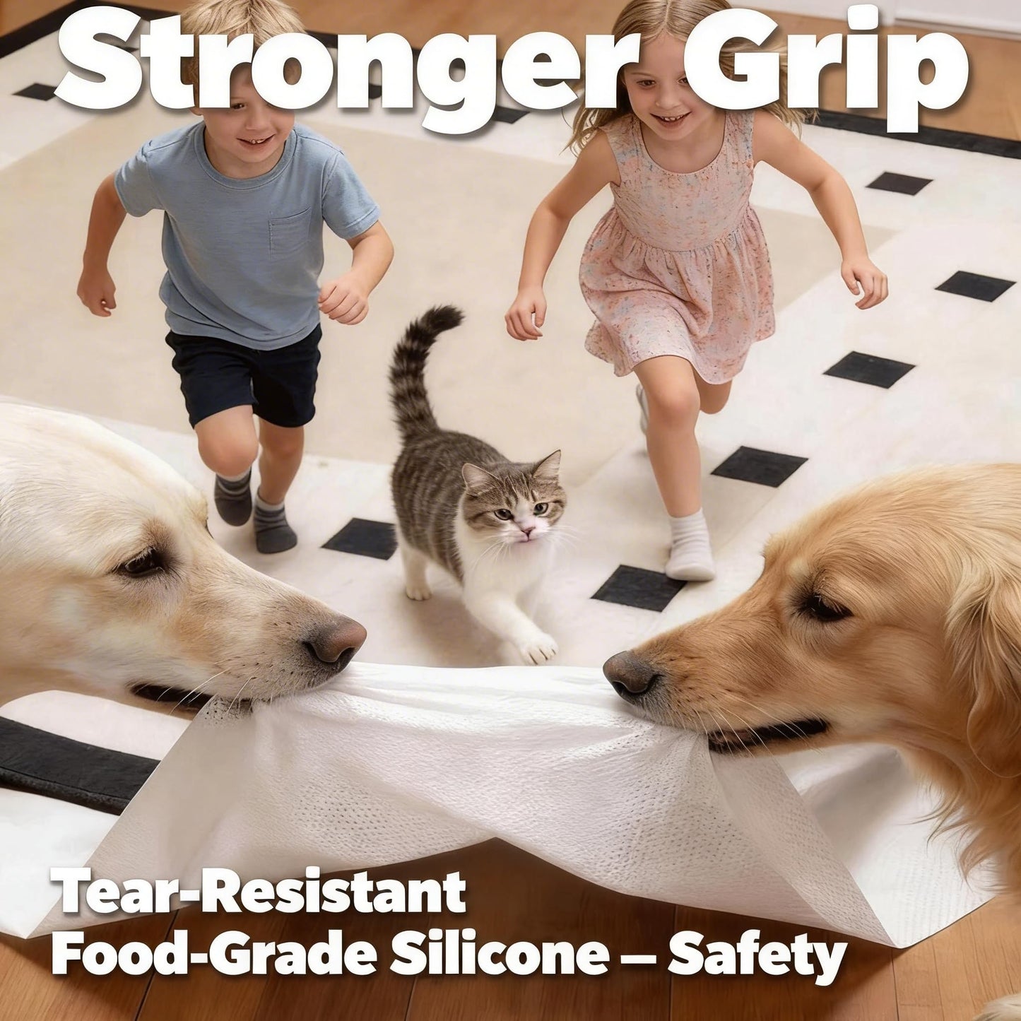 Mayhawk Non-Slip Rug Gripper Pad: Vacuum Tech for Stronger Grip, Adhesive and Residue-Free Silicone, Safe for Hardwood Tile & LVP, BPA-Free, Machine Washable, Odorless Tear-Resistant, 2x3 Ft Thin