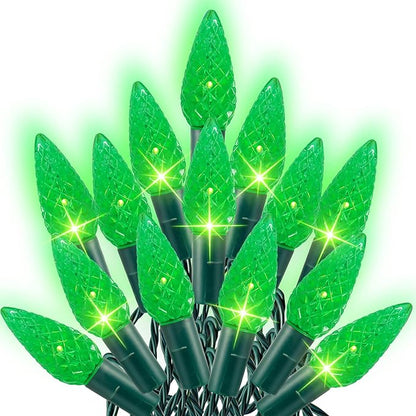 Dazzle Bright C6 Christmas String Lights, 200 LED 66 FT Waterproof Connectable String Lights with Timer, 8 Modes Christmas Lights for Indoor Outdoor Home Garden Yard Xmas Tree Decoration (Green)