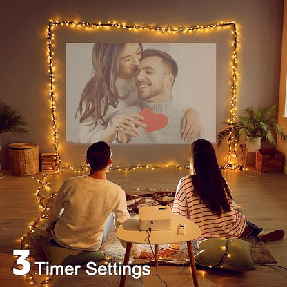 Christmas Tree Lights 98 FT 300 LED, Warm White Christmas Lights Indoor Plug in, 8 Modes Twinkle String Lights for Bedroom Party Ceiling Xmas Home Decorations