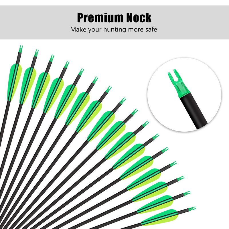 NorthSpoor 14 Pack 30" Archery Carbon Arrows,Practice Hunting Arrow with Removable Tips Shaft Spine 500 Suitable for Recurve Bows