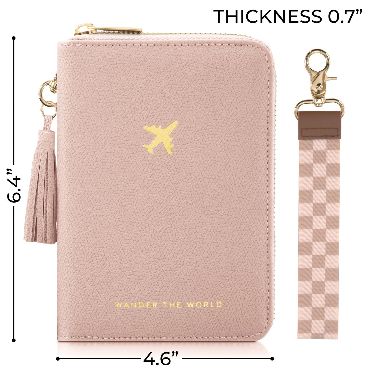 Beautiful Passport Holder for Travel with Wristlet Strap - All-in-One Wallet for Women with Card Slots and Tassel Keychain - Perfect RFID Blocking Case to Keep Your Travel Documents Organized & Safe