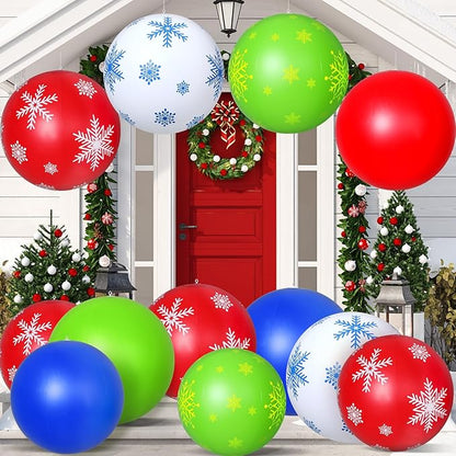 Jetec 12 Pcs Giant Inflatable Christmas Ball Inflatable 16 Inch 24 Inch Christmas Ornaments Outdoor PVC Christmas Balls for Tree Yard Hanging Holiday Garden Indoor Outdoor Decor