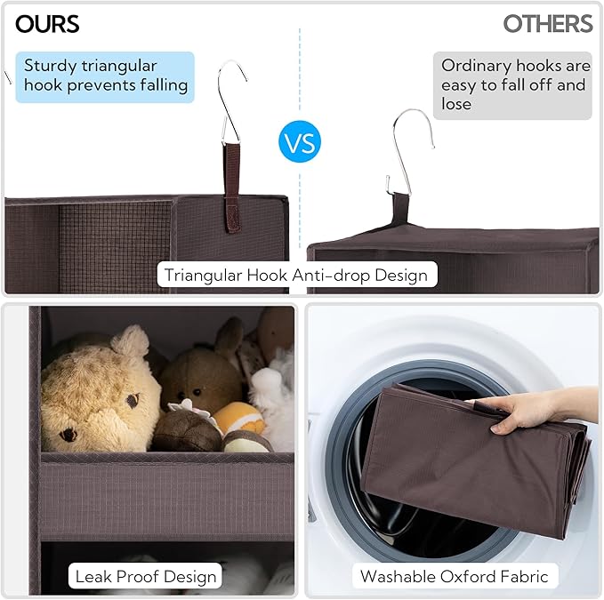 GRANNY SAYS 3-Shelf Closet Organizers and Storage, Foldable Hanging Closet