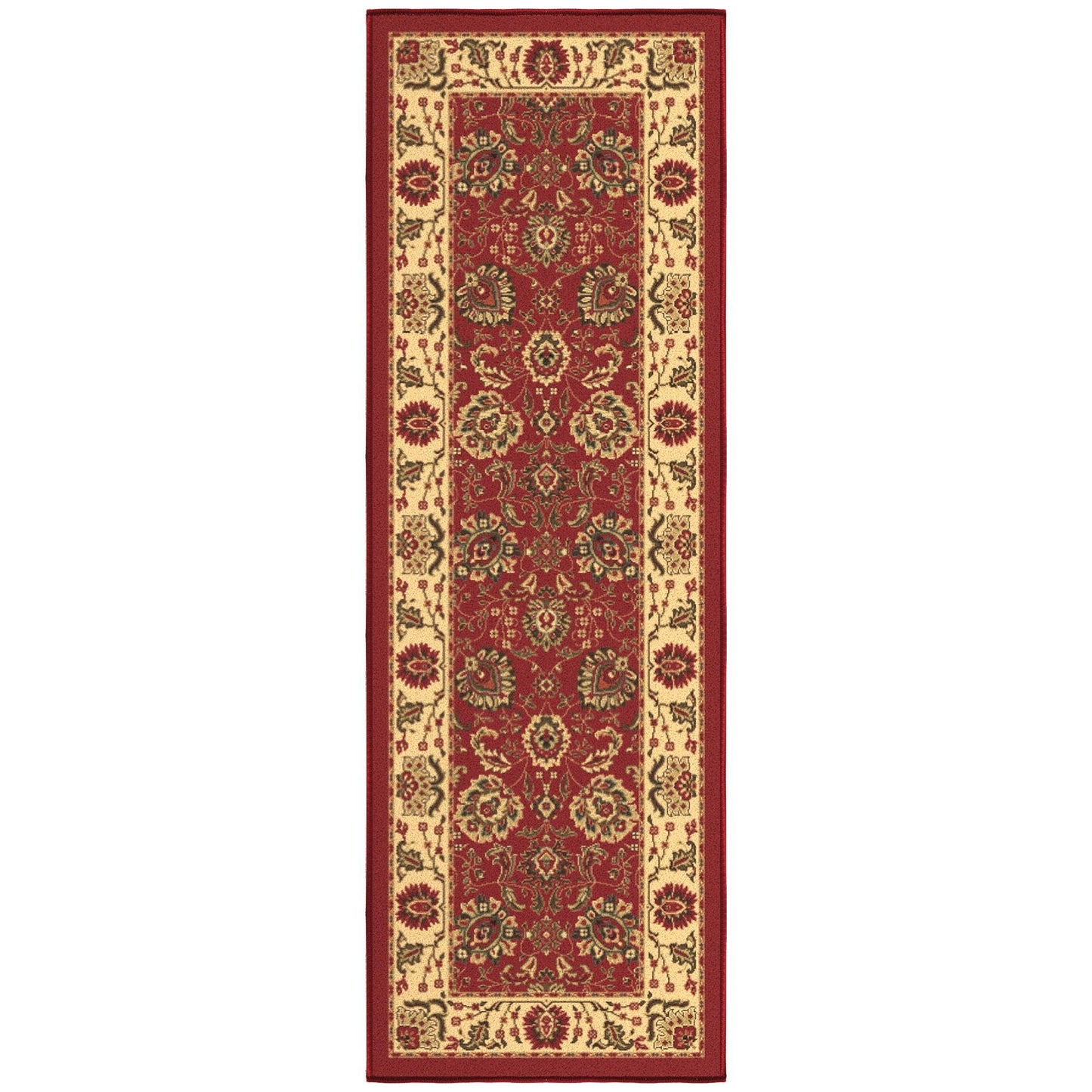 Ottomanson Hallway Runner Rug 20" x 53" Non Slip Oriental Area Rugs Easy to Clean Laundry Rug Runner Durable & Pet Friendly Floor Carpet Runners for Hallways Entryway Living Room Kitchen, Red