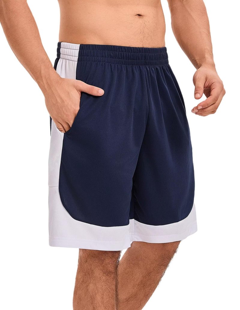 OYGSieg 6 Pack Mens Mesh Athletic Basketball Shorts Gym Shorts with Pockets, Quick Dry Workout Running Shorts Casual for Men L