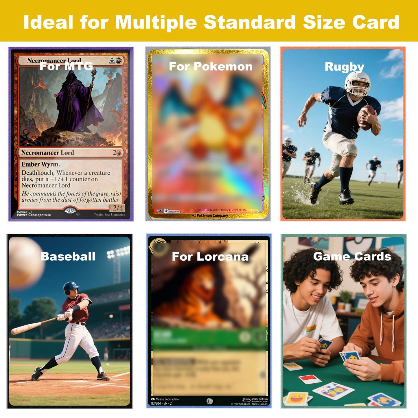 Premium Card Sleeves, 150 Sleeves 2.6''x3.6''(66x91mm) Compatible with Standard Sized Trading Card, Fit for MTG PTCG Game Card, Baseball Card, Sport Card (Rose Red)